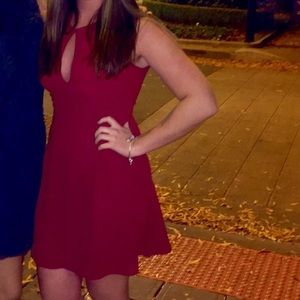 Maroon cut out dress